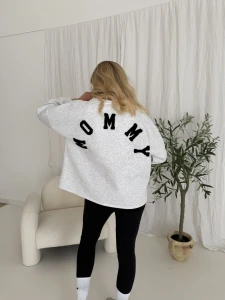Bluza oversize Mommy, szara