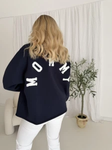 Bluza oversize Mommy, granatowa